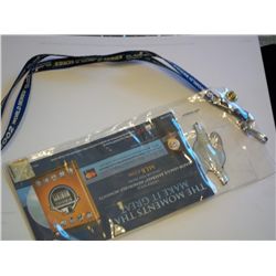 2002 World Series plastic ticket holder with championship pin