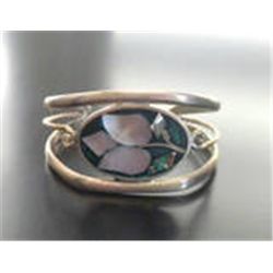 REDUCED!  ALPACA SILVER ABALONE MOTHER OF PEARL CUFF BRACELET