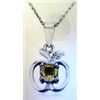 Image 1 : Sterling Silver Necklace with Citrine Apple Charm Pendant