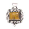 Image 1 : Rectangle Oxidized Tiger's Eye Pendant