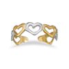 Image 1 : Sterling Silver and 14 Karat Gold Plated Cut Out Heart Toe Ring