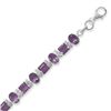 Image 1 : 7"+1"Extension Bracelet with Square and Oval Amethyst