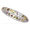 Image 1 : Multi Shape and Stone Hinged Bangle Bracelet