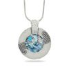 Image 1 : 16"  Round Oxidized Silver with Ancient Roman Glass  Necklace