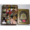 Image 1 : DESIGNER TIN FULL OF VINTAGE ASSORTED BUTTONS *APPROX. 150 TOTAL BUTTONS*!!