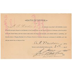 Marshal Oath of Office Issued by Isaac Parker