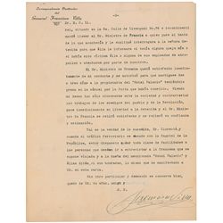 Francisco ‘Pancho’ Villa Letter