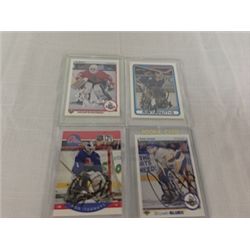 4 AUTOGRAPHED GOALIE HOCKEY CARDS