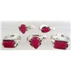 Image 1 : 2080 - LOT OF 5 SILVER PLATE RINGS WITH GEMSTONES