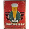 Image 1 : 1586 - METAL ADVERTISING SIGN - BUDWEISER  - 12.5X16"
