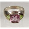 Image 1 : 2009 - STERLING SILVER RING W/ AMETHYST & PERIDOT - SIZE 9.75 - STAMPED .925