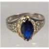 Image 1 : 1963 - STERLING SILVER RING W/ BLUE TOPAZ - SIZE 10 - STAMPED .925