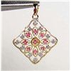 Image 1 : 1538 - STERLING SILVER RUBY & DIAMOND PENDANT