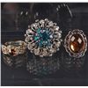 Image 1 : 348 - LOT OF 3 NEW SILVER COLOR RINGS W/ RHINESTONES