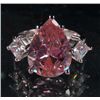 Image 1 : 943 - WHITE GOLD PLATED PINK SAPPHIRE & WHITE TOPAZ RING