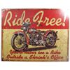 Image 1 : 1547 - RIDE FREE METAL SIGN - APPROX. 12.5" X 16"