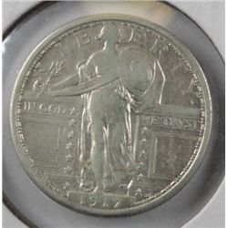 1917-D TYPE 1 STANDING LIBERTY QUARTER NICE AU!