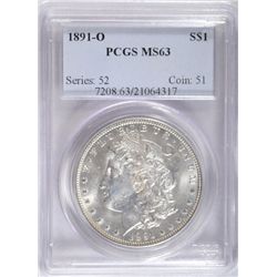 1891-O MORGAN DOLLAR PCGS MS63