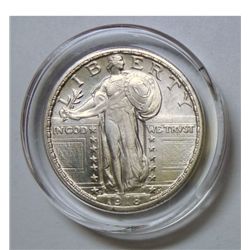 1918-D STANDING LIBERTY QUARTER CH BU CLEANED