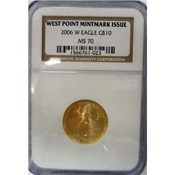 2006 WESTPOINT MINT ISSUE $10.00 GOLD NGC MS 70 EST. $800.00-$850.00