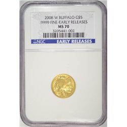 2008-W BUFFALO $5.00 GOLD EARLY RELEASE NGC MS70!