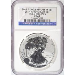2011P  rev proof Eagle 25th anniv  NGCPF69 Est $275-$350