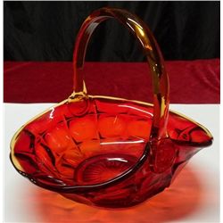Amberina Sunset Glass Basket Indiana Glass J. D.