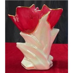 Gilt Trimmed Tulip Ceramic Vase