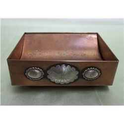 Native Style Copper Trinket Tray w/Oval Conchos