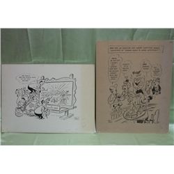 Pair Original 1 Panel Cartoons - Harry Lyons