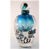 Image 2 : Large Jean-Claude Novaro "Bubble Vase Blue" Hand Made Glass Decanter Signed and Dated 12"H