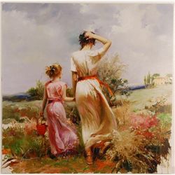 Pino "Tuscan Stroll" Giclee on Canvas Hand Signed