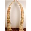 Image 1 : Pair of Hand Carved Bone Tusks 63" Tall