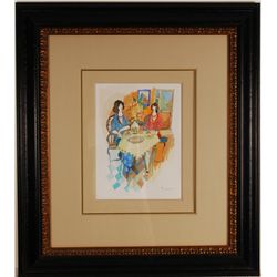 Itzchak Tarkay Original Water Color 16"