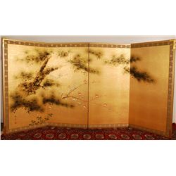 Kiohiko Asian Four Paneled Screen 72"L