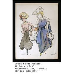 Ludovic Rodo Pissarro "Two Ladies" Original Drawing