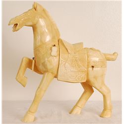 Hand Carved Bone Horse 17 Tall