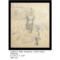 Ludovic Rodo Pissarro "Family" Original Drawing
