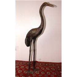 55" Crane Bronze Fountain