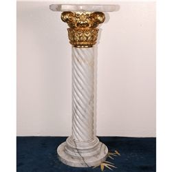 Twisted Marble Pedestal 37.5" Tall