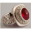 Image 1 : 8.27ct - Cabochon Ruby and Diamond Ring