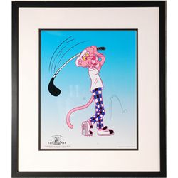PINK PANTHER Playing Golf  MGM Stamped Sericel