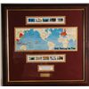 Image 1 : 1943 Framed Stamp Collection and WWII Memorabilia