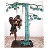 Image 1 : 60" Tall Bronze Lady pushing boy on swing