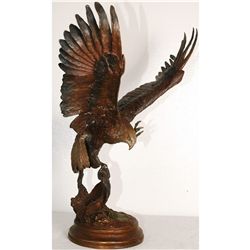Bronze Falcon in Flight 22" Tall