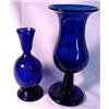 Image 1 : Iran, Kashan. Two hand blown cobalt glass ves...