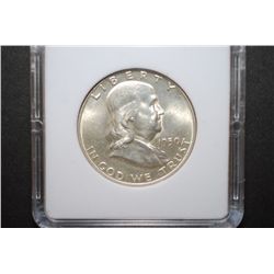 1950 US Ben Franklin Half Dollar; MCPCG Graded MS62 FBL; EST. $35-60