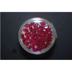 Medium Diamond-Shaped Simulated Maroon-Colored Gemstones; Approximately 35 Stones; EST. $10-20