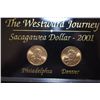 Image 1 : 2001 US Westward Journey Sacagawea $1 Set In Display Case; P&D Mints; EST. $3-6