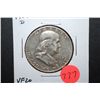 Image 1 : 1957-D US Ben Franklin Half Dollar; VF20; EST. $10-20